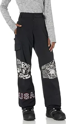 VOLCOM Womens L Hotlapper Loose USST USA Snowboard/SKi Pants Black $275 • $124.99