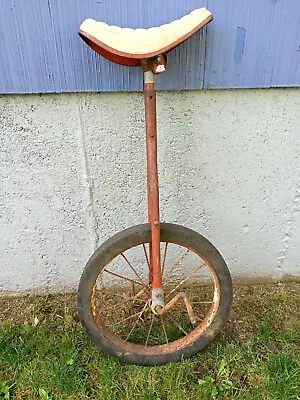 Nice Vintage 1960s Red / Chrome Unicycle Bike Troxel Seat 20  One-Wheel Bicycle  • $50