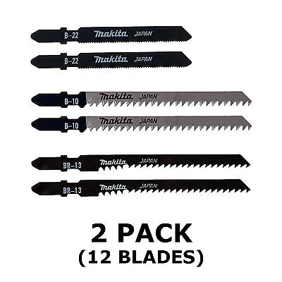 Makita Jigsaw Blades - 2 Pack Of 6 Blades B10 - Br13 - B22 For Djv180 Djv180z • £7.49