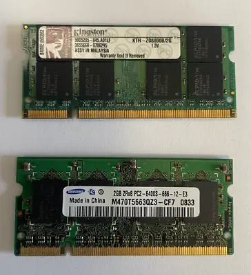 £5.95 • Buy 1 X 2G DDR2 PC2-5300/6400 667/800MHz 200pin SODIMM Laptop Memory RAM Mixed