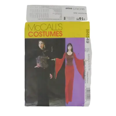 McCalls 4549 Misses Costumes Goth Pattern Size 10-16 Uncut Elvira Corset Capelet • $7.15