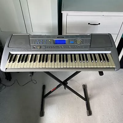 Yamaha PSR-290 61 Key Electronic Keyboard In Silver + 12v Power Supply & Stand • £80