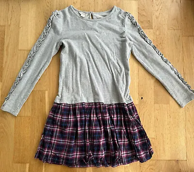 Monsoon Girls Tartin And Grey Jumper Dress Size 9-10 Years • £9.98