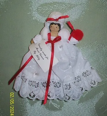 Vtg. Mount Vernon Colonial Lady Clothespin Doll Ornament - Stand Or Hang • $7.99