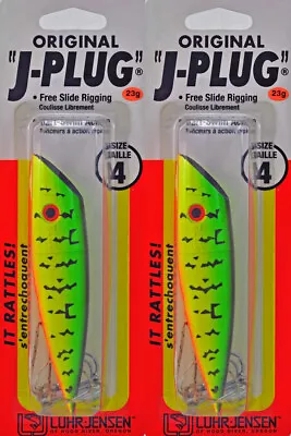 (lot Of 2) Luhr Jensen 4-11/16  J-plug 5004-004-1264 Everglo Batman Cm6260 • $0.99