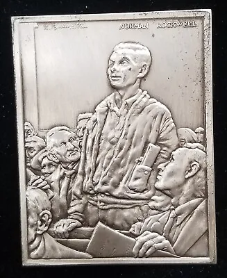 1974 Hamilton Mint Norman Rockwell ☆ Freedom Of Speech ☆ .999 Fine Silver Bar • $75