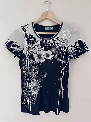 Vanilla Sugar Womens Floral T-Shirt Size M Jeweled Y2K Grunge Graphic Streetwear • $19.99