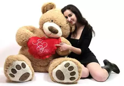 I Love You Giant Teddy Bear 5 Foot Soft Teddybear With Heart Pillow Brand New • $199.99