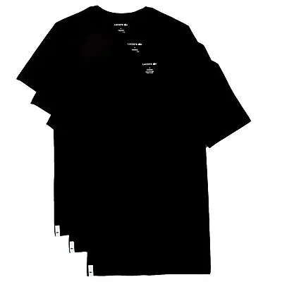 Lacoste Essentials Pure Cotton Crew Neck T-Shirt 3 Pack - Black • £29.95