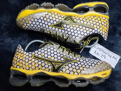 Mizuno Wave Prophecy 3 Honeycomb Running Shoes Black Cyber Yellow Size 8 RARE • $119.99