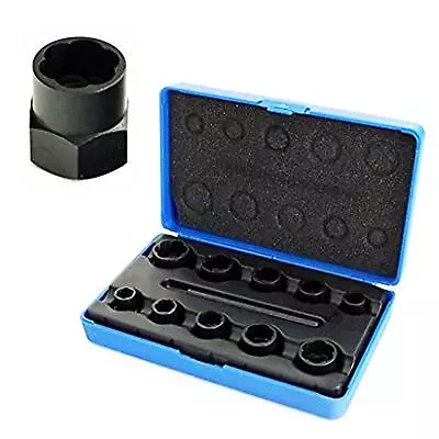 11pc Twist Sockets Locking Wheel Nut Remover Non Slip Broken Studs Rounded Bolts • £19.39