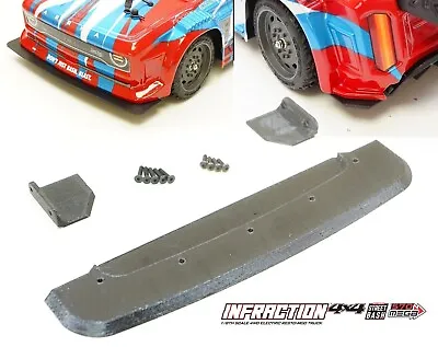 Upgrade Front Splitter & Rear Winglets - Arrma 1/8 Infraction 3s & Mega RC Truck • $11.95