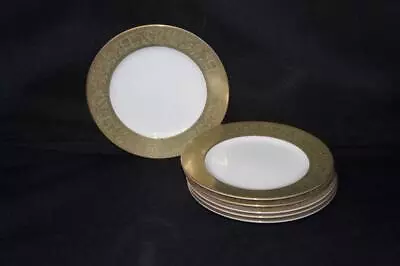 6 Sango China Versailles #3632 Green Gold Bread Plates Trim 6 5/8  Wide (1) • $24.99