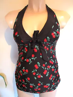 Tu Black Cherries Maternity Tankini Set Swimsuit Size 12 • £12