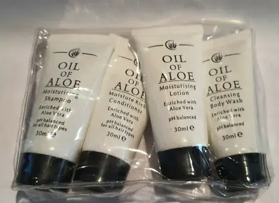 New  Set Of 4 - 30 Ml Travel Size Oil Aloe Shampoo Conditioner Wash Lotion • £4.49