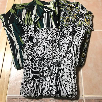 $20 • Buy 3 Womans Cap Sleeve Accordian Pleated Blouses/ Sz L/perfect For Spring & Summer