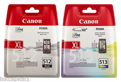 £59.99 • Buy Canon PG-512 & CL-513 Black & Colour Original OEM PIXMA Inkjet Cartridges 