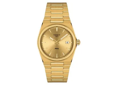 TISSOT PRX Quartz Gold Swiss Watch 35mm Unisex Retro Vintage T137.210.33.021.00 • $344.95