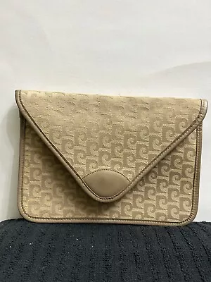 VTG 70’s Pierre Cardin Monogrammed Clutch 10” X 7” • $50