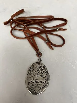 Jes Maharry Grow Strong Locket On Deer Suede Adjustable Cord • $300