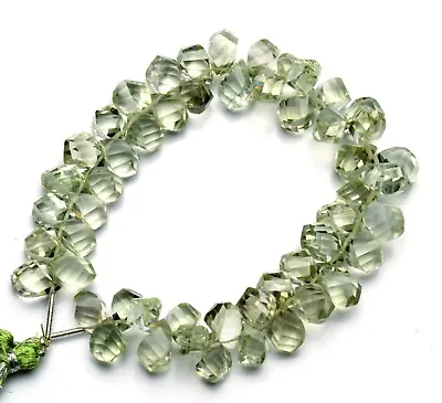 Natural Gem Green Amethyst Prasiolite 10x8mm Size Twisted Teardrop Cut Beads 9  • $33.60