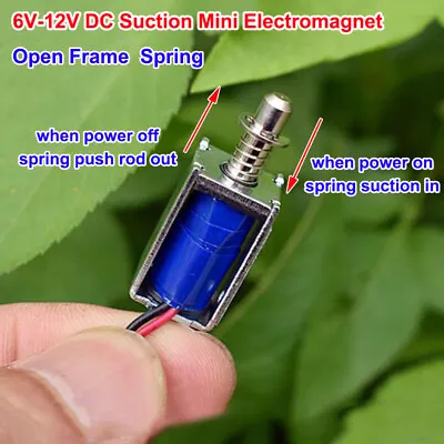 DC 6V-12V Suction Type Spring Rod Micro Electromagnet Solenoid Magnet 5mm Stroke • $2.45