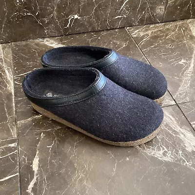 £48.06 • Buy Haflinger Women's Size 38 US 7-7.5 Black Wool Comfort Mules Clog Slippers Shoe