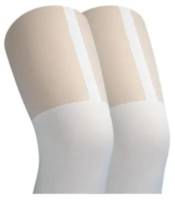 £5.29 • Buy White Missi Mock Stocking Suspender Tights One Size Fancy Dress Accessory