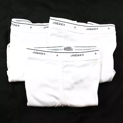 Vintage Jockey Mens Classic Briefs Size 44 White Underwear Lot Of 3 USA Cotton • $29.98