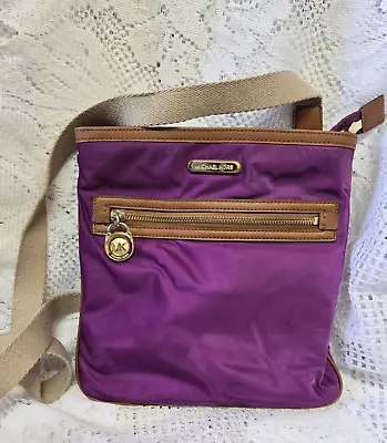 Michael Kors Nylon Purple Crossbody Purse Bag 10x10in • $14