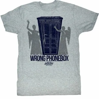 Bill And Ted Wrong Phone Box Gray Adult T-Shirt • $23.45