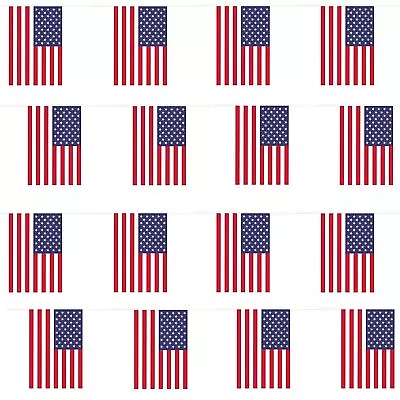 USA Flag 10m Rectangular Bunting - Party Decoration United States America Banner • £2.49