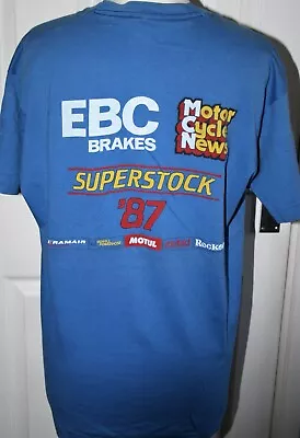 MCN EBC SUPERSTOCK 1987 BLUE T SHIRT Size XL • $37.88