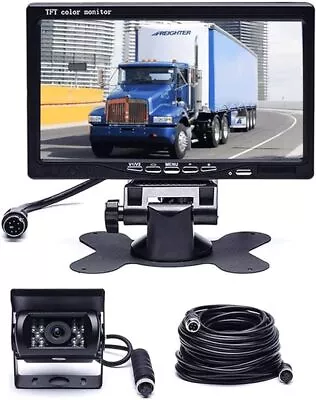 Car Reversing Camera +7  TFT LCD Monitor For Truck Caravan Bus Van Rear View Kit • £34.59