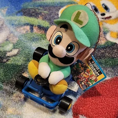 Super Mario Kart LUIGI Plush Toy Takara 1993 Used Tagged Rare Nintendo 6  • $175