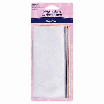 Hemline | Dressmakers Carbon Transfer Pattern To Fabric Paper 23x28cm | 5 Sheets • £3.79