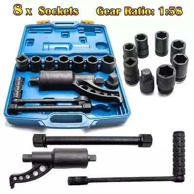 Torque Multiplier Set Wrench Lug Nut Labor Saving Lugnut Remover W/ 8 Sockets • $59.99