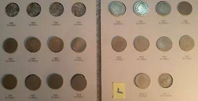 Complete 13 Coin Liberty  V  Nickel Set 1900-1912 Avg. No 1885 1886 1912-d/s • $17.50