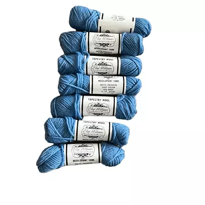 Elsa Williams Lot Of 7 Blue Needlepoint Yarn 100% Wool 40 Yd Skeins Color 542 • $26