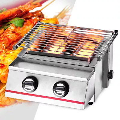 2 Burner Gas BBQ With Stainless Steel Portable Grill Cooker Outdoor Portable US • $55.10