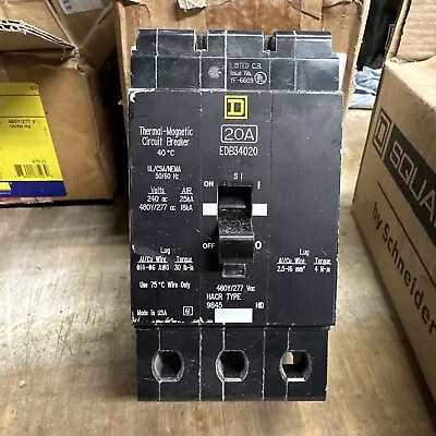 Square ￼D EDB34020 20 Amp 480V 3 Pole Circuit Breaker • $150