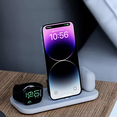 $24.99 • Buy 3in1 Charging Station Charger Stand For Apple AirPods IWatch 8/7/6 IPhone 13 14