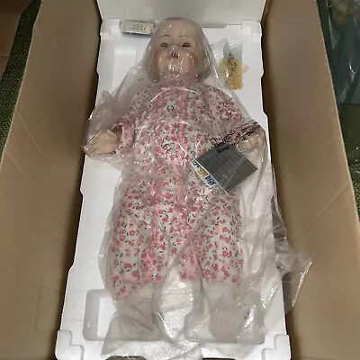 Vtg 2000 Danbury Mint Bye Bye Baby Porcelain Doll & Bye Bye Baby Seat New In Box • $173.94