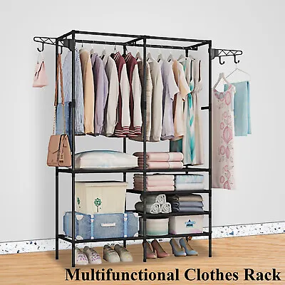 Clothes Rack Heavy Duty Wardrobe Hanger Garment Storage Stand Closet Organizer • $30.99