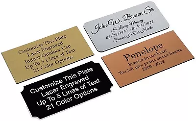 Laser Engraved Name Plate Personalized Customized Memorial Urn Trophy Sign • $6.50