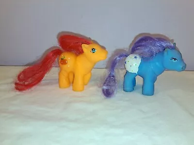 2x My Little Pony-Style Horse Toy Fakies - Baby Orange Apple Blue Nappy Stars • £9