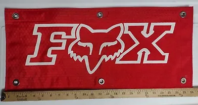 FOX Racing Banner 24  X 10.5  Red Motocross Sign - Very High Quality Material • $34.97