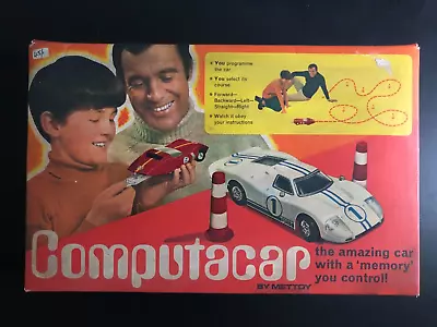 VINTAGE 1960s COMPUTACAR By Mettoy STILL BOXED Great Condition White FORD GT 40 • £20