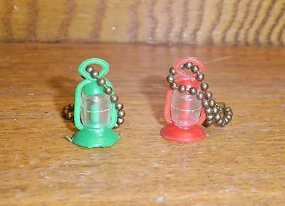 Pair Vintage Miniature Plastic Toy Lantern Keychains - His & Hers • $9.99