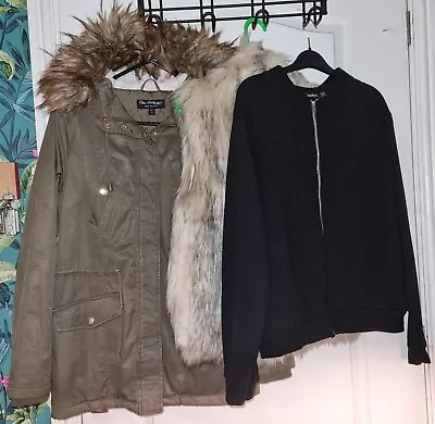 Fab Bundle Of Womens Coats Jackets Parka Boohoo Topshop Miss Selfridge Size 10 • £2.99